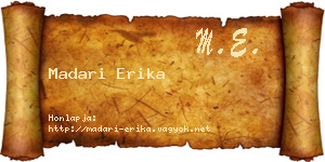 Madari Erika névjegykártya